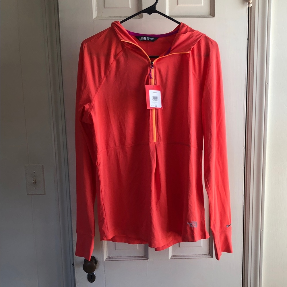 The North Face Women's Bright Coral Half-Zip Hoodie